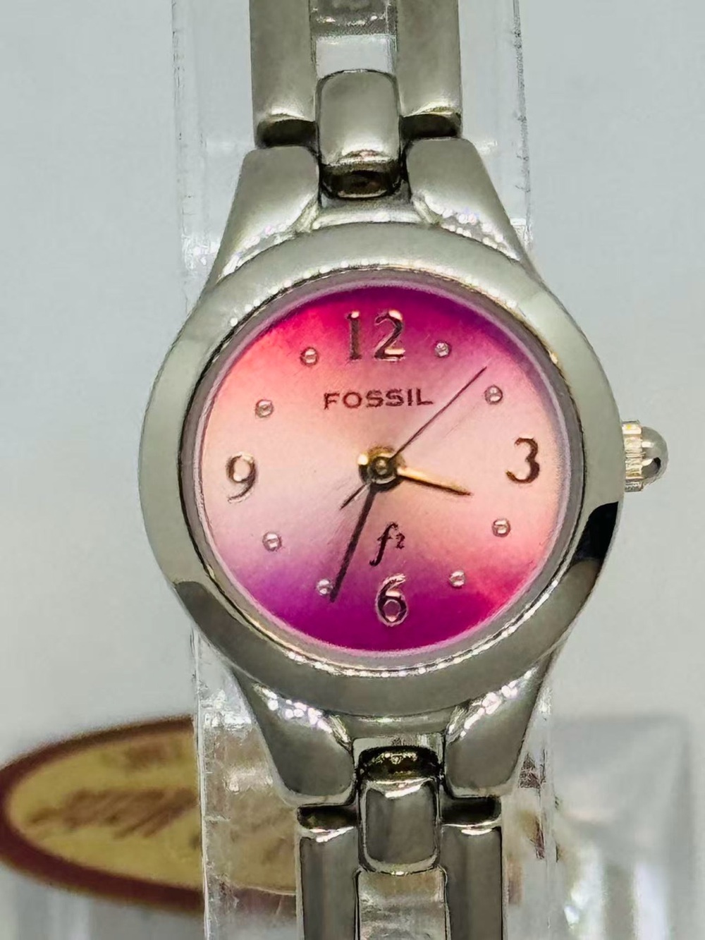 Fossil Women’s Watch Pink Dial Stainless Steel Quartz New Battery w/ Box Runs - Picture 2 of 11